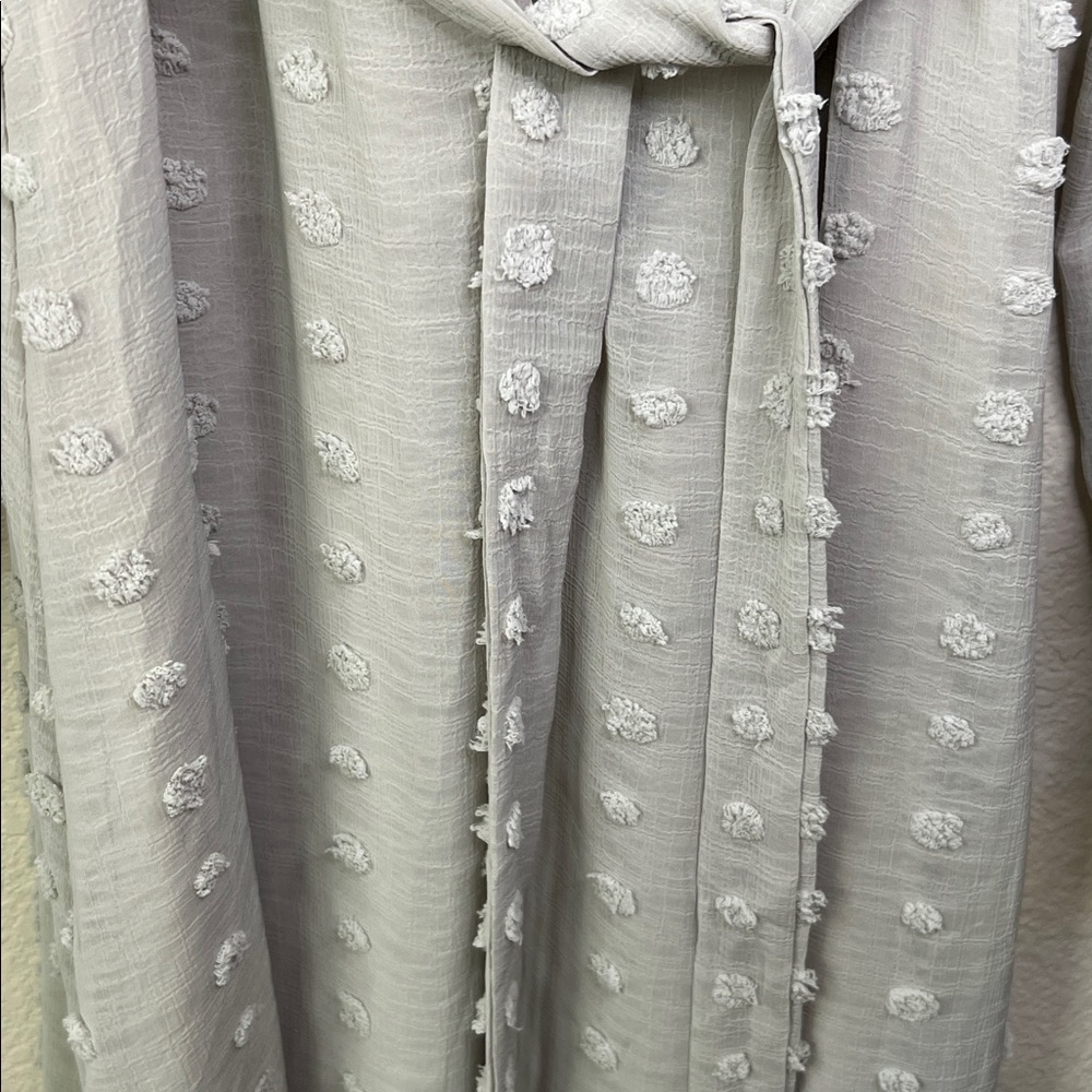 Baltic Born Swiss Dot Long Sleeve Midi Dress Size M In Gray - Picture 10 of 12